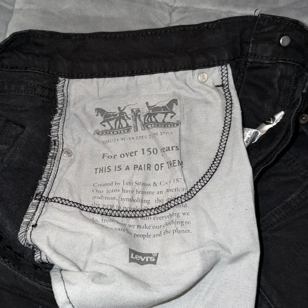 Levis 505 Jeans Mens 36x32 Black Regular Fit Straight Denim Pants Dark Wash